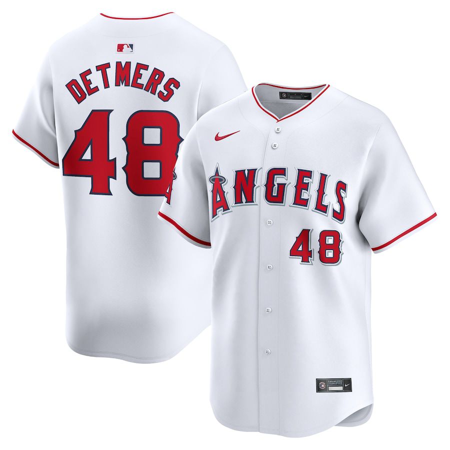 Men Los Angeles Angels #48 Reid Detmers Nike White Home Limited Player MLB Jersey->customized mlb jersey->Custom Jersey